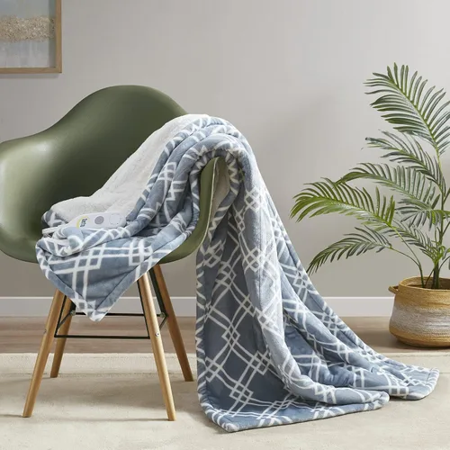 Miniatura 31 de Serta - Manta de vellón sherpa reversible, ultrasuave y tejida, manta térmica, manta eléctrica; cómoda, agradable y abriga y protege del frío