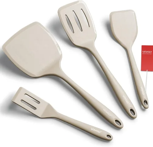 Miniatura 12 de Juego de espátulas de silicona, espátula volteadora de silicona resistente al calor de 600°F para cocinar, utensilios de cocina antiadherentes