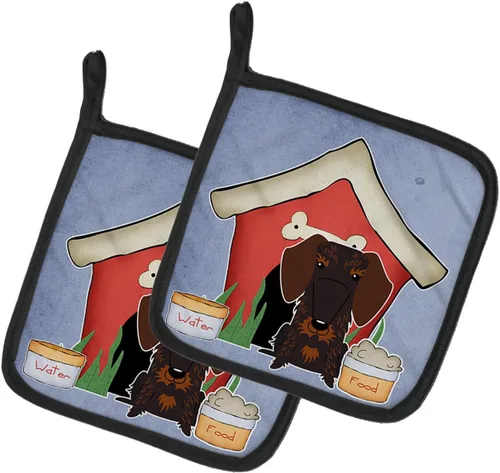 Miniatura 92 de Caroline's Treasures BB2894PTHD Dog House Collection Chow Chow Chow - Par de soportes para ollas, 7.5HX7.5W, multicolor 4-Azul