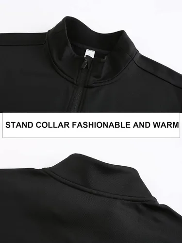 Miniatura 5 de Chaquetas deportivas para hombre, sudaderas de peso medio, cremallera completa, cuello alto, manga larga, con bolsillo