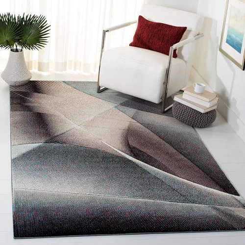 Miniatura 46 de SAFAVIEH Hollywood Collection - Alfombra decorativa de 2 pies 7 pulgadas x 5 pies, gris y azul, diseño moderno de mediados de siglo, no desprende