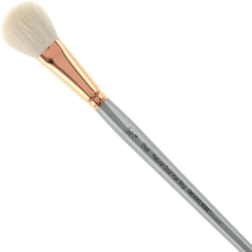 Miniatura 10 de Creative Mark Cepillo para mopa de pelo de cabra – Juego de 2, pelo de cabra natural ovalado de 1/2 pulgada para acuarela, aceite, acrílico y mezcla