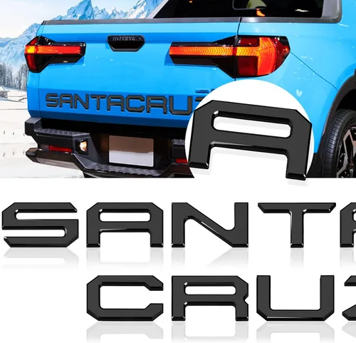 Miniatura 16 de Calcomanías de letras para puerta trasera compatibles con Santa Cruz 2022 2023 2024 2025, calcomanías 3D elevadas con adhesivo fuerte, emblema negro