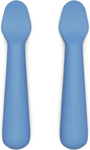 Lalo Juego de Cucharas Pequeñas - Juego de 2 Cucharas para Bebés y Lactantes - Hecho de Silicona de Grado Alimenticio Apto para Lavavajillas -