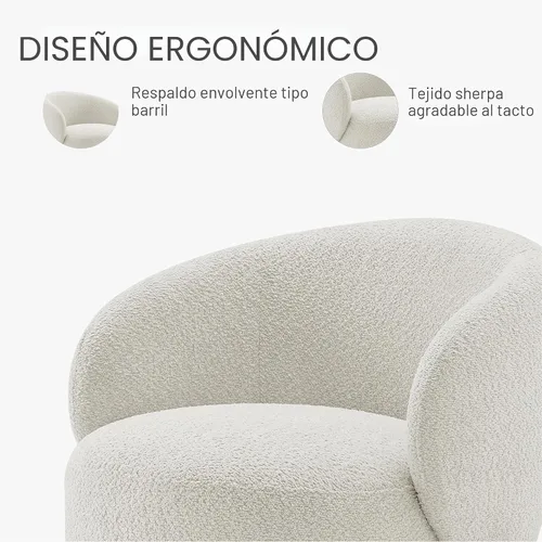 Miniatura 5 de KISLOT Silla giratoria moderna de barril redondo con tela tapizada de rendimiento para sala de estar, dormitorio, sala de espera, 1 caja