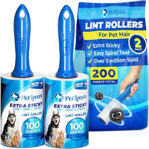 Miniatura 13 de PetLovers Juego de Rodillos de Pelusa Extra Adhesivos de Gran Valor 600 Hojas para la Remoción de Pelo de Mascotas, Removedor de Pelusa para Perros