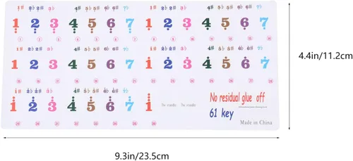 Miniatura 2 de Calcomanías de números 2 hojas para teclado de piano y teclados extraíbles