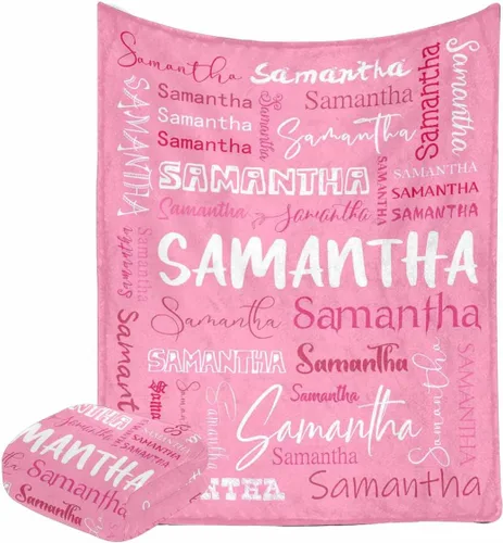 Miniatura 12 de Manta personalizada con nombre con fuente diferente y colorida para niños, mujeres y hombres, divertida decoración personalizada para el hogar, cama