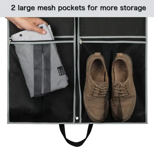 Miniatura 3 de Zilink Bolsa para trajes de 43 pulgadas Bolsas para trajes de viaje con bolsillos Funda transpirable para vestidos y trajes para almacenamiento