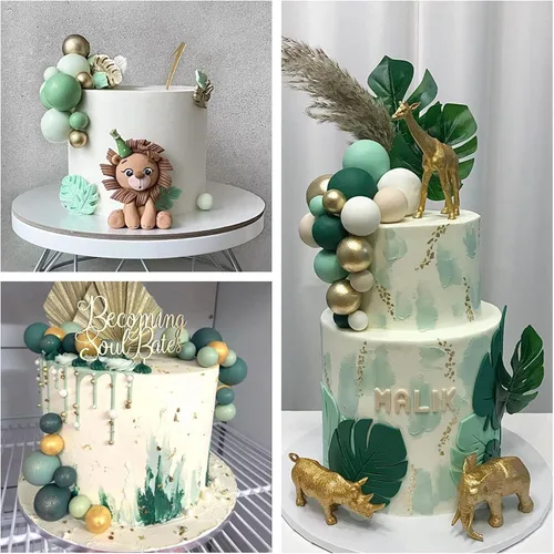 Miniatura 4 de ASTARON 32 piezas de decoración para tarta de bolas, mini globos para tarta, palos para decoración de tarta, bolas de espuma, púas para tarta