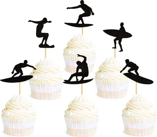 Miniatura 27 de 40 piezas comestibles bajo el mar, sirena, cupcakes, algas, pulpos, estrellas de mar, cupcakes, lindos animales del océano, selecciones de alimentos