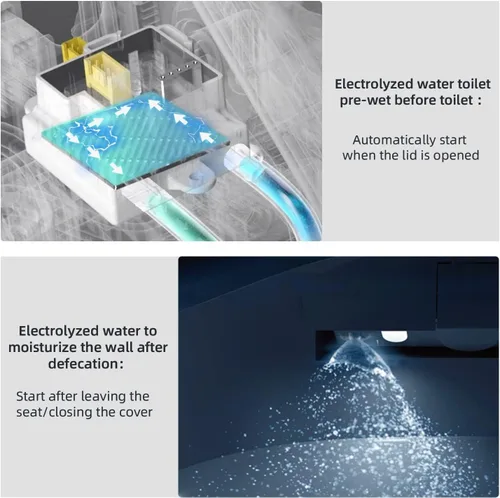 Miniatura 5 de X7 Asiento de inodoro de bidé, accesorio alargado para inodoro con agua caliente con cierre suave, asiento de bidé eléctrico con calefacción