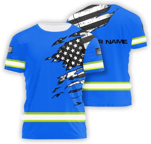Miniatura 34 de Sudadera con Capucha de Alta Visibilidad con Bandera de EE.UU. de Color Personalizado para Hombres y Mujeres con Cintas Reflectantes, Ropa