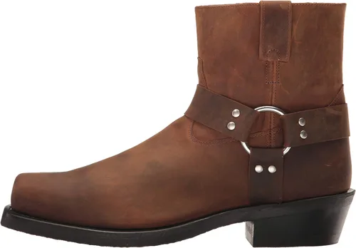 Miniatura 8 de Botas de motocicleta forradas de cuero con arnés de tobillo para, marrón desgastado