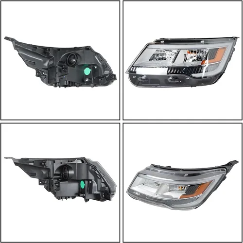 Miniatura 6 de munirater Paquete de 1 conjunto de faros delanteros con bisel negro DRL de repuesto para el lado del conductor para Explorer 2016-2018