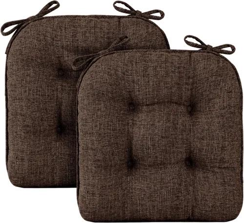 Miniatura 3 de Wellsin Cojines para Sillas de Comedor, Almohadillas Antideslizantes para Sillas de Cocina con Lazos, Cojines de Espuma Triturada con Mechones