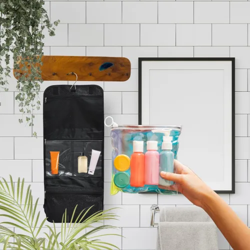 Miniatura 2 de NGIL Neceser colgante de viaje con purpurina para animadoras y equipos de baile, organizador de artículos de tocador y neceser para mujer, bolsa