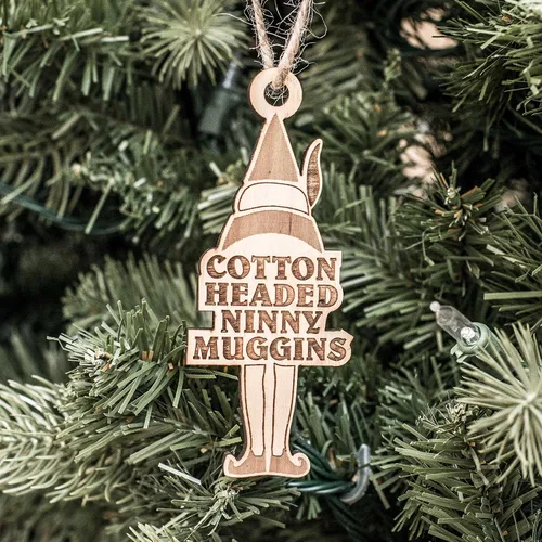 Miniatura 4 de Adorno - Muggins Ninny con cabeza de algodón - Madera cruda 2x4 pulgadas