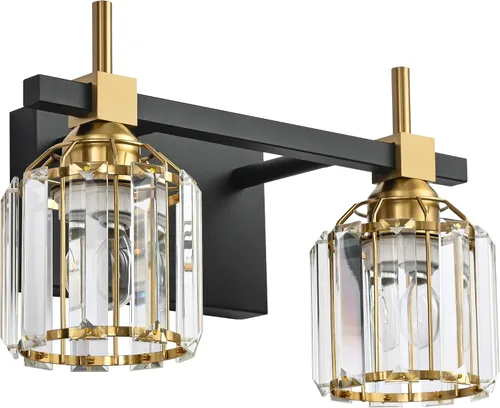Miniatura 9 de SOLFART Cristal 1 luz de tocador de baño sobre espejo de pared de aplique 4.3 pulgadas 1T