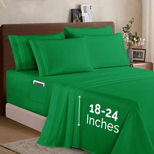 Miniatura 20 de Elegant Comfort - Juego de ropa de cama resistente a arrugas y decoloración más acogedor, sábana bajera elástica en todo el contorno, bolsillo