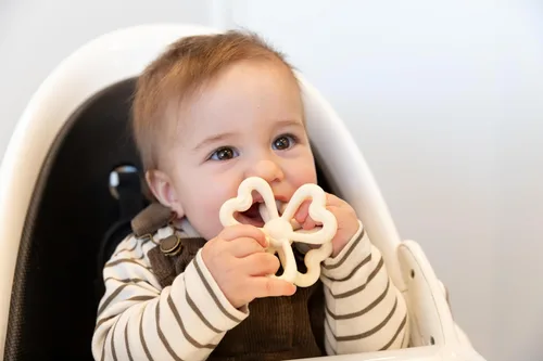 Miniatura 5 de Haakaa Mordedor de trébol de silicona, juguetes de dentición de silicona de grado alimenticio para bebés de 3 a 6 meses, 6 a 12 meses, juguete Cobre