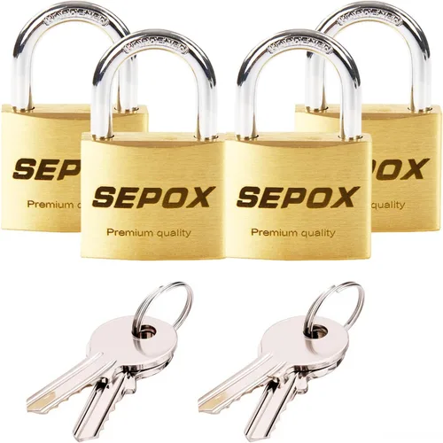 Miniatura 10 de SEPOX® Paquete de 16 candados de latón macizo con las mismas llaves, 24 piezas, cuerpo resistente y compacto de 1-3/16 pulgadas, cerradura pequeña