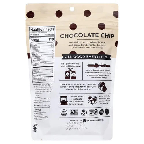 Miniatura 2 de Emmy s Galletas orgánicas de coco con chispas de chocolate, 6 onzas