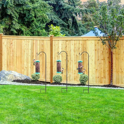 Miniatura 6 de Sorbus® Shepherd's Hooks - Juego de 4 estacas extensibles para macetas de jardín para comederos de pájaros, decoración al aire libre, plantas