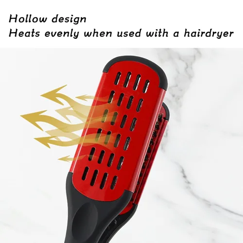 Miniatura 6 de Cepillo alisador de pelo, cepillo de doble cara para alisar la barba, cepillo profesional para barba, herramienta de peinado para alisar y estilos