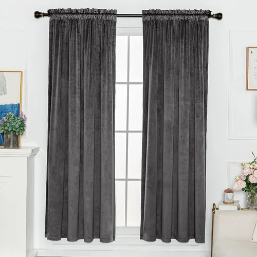 Miniatura 20 de FY FIBER HOUSE 2 paneles de ventana, oscurecimiento de habitación, bolsillo para barra, terciopelo de lujo súper suave, eficiencia energética, 52