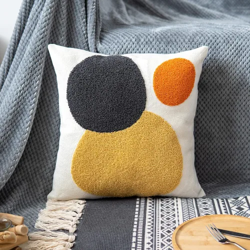 Funda de almohada decorativa con diseño geométrico, funda de almohada de color bohemio para sofá, cama, decoración elegante, funda de cojín simple