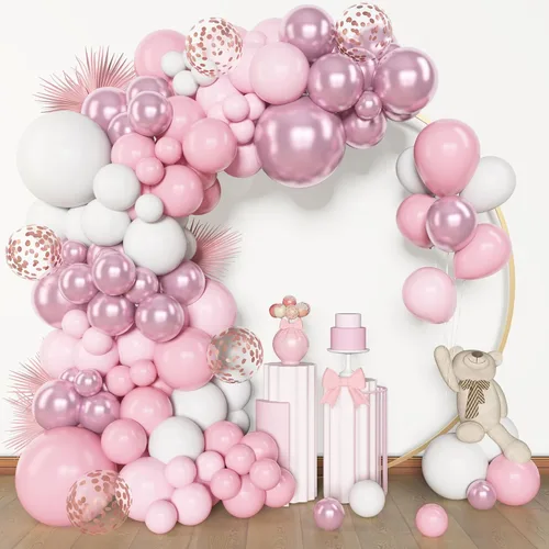Miniatura 23 de Amandir Kit de arco de guirnalda de globos azul polvoriento, 153 piezas, diferentes tamaños de 18, 12, 10, 5 pulgadas, globos de látex azul blanco
