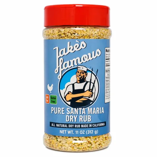 Jake's Righteous Rubs Jake's Famous - Condimento de Santa María, carne de carne y condimento para carne de tres puntas, carne de hamburguesa, pollo