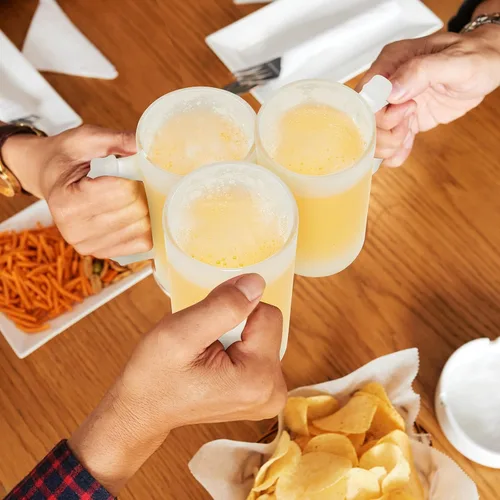 Miniatura 7 de Mifoci 4 tazas de cerveza en blanco de sublimación personalizadas para el día del padre, tazas de vidrio de cerveza esmerilada de 16 onzas, pueden