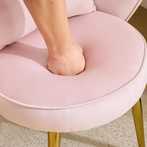 Miniatura 9 de VINGLI Silla de Maquillaje de Pétalo con Respaldo, Silla de Escritorio Linda para Niñas Sin Ruedas, Silla de Comedor Moderna, Pequeña Silla
