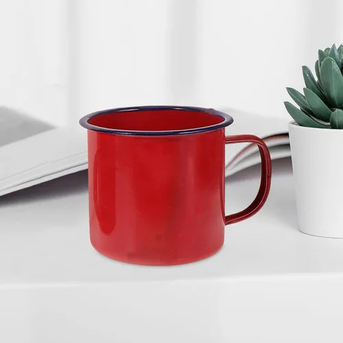 Miniatura 6 de Juego de tazas esmaltadas, 4 tamaños, 4.72 x 3.93 x 3.34 pulgadas, 4.1-16.9 fl oz, tazas pequeñas para campamento, café, té, leche, ligeras