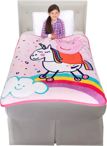 Peppa Pig - Ropa de cama para niños, manta súper suave de micro raschel, 46 x 60 pulgadas, por Franco, las impresiones pueden variar