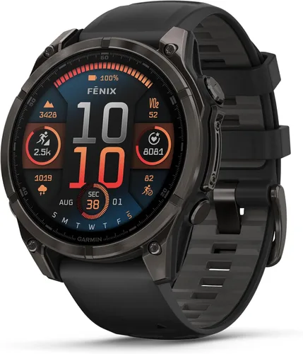 Miniatura 2 de Garmin Fenix 8 Premium - Reloj inteligente multideporte GPS para correr, 47 mm AMOLED, clasificado para buceo, linterna incorporada Titanio DLC