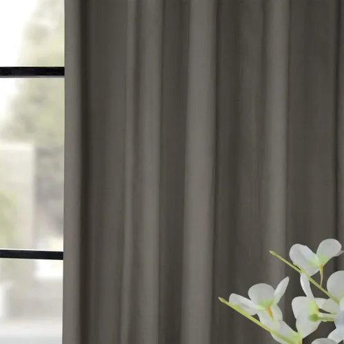 Miniatura 7 de HPD Half Price Drapes PRCT-S04B-84-FP - Cortina plisada de algodón sólido (1 panel), 25 x 84 pulgadas, gris Millstone