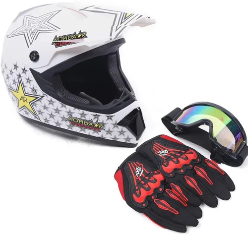 TFCFL Casco de motocross todoterreno unisex para niños y jóvenes, casco todoterreno para hombres y mujeres, aprobado por DOT (2, L)