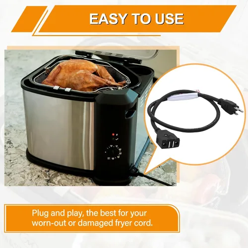 Miniatura 6 de Cable de alimentación magnético de repuesto para freidora eléctrica Masterbuilt XL de 10 litros, piezas y accesorios para freidoras de pavo