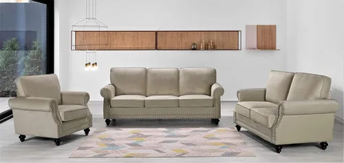 Miniatura 9 de Container Furniture Direct Lotus - Sofá biplaza tapizado de terciopelo moderno de mediados de siglo, con brazos enrollados, color beige