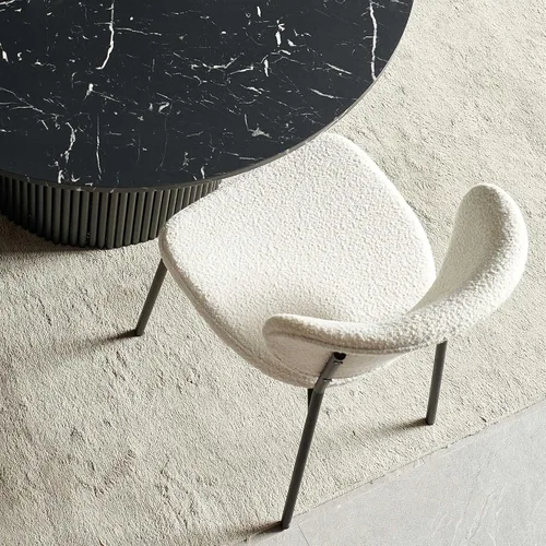 Miniatura 2 de NORDICANA Juego de mesa de comedor de 5 piezas, juego de comedor de 47 pulgadas para 4, mesa de cocina redonda y sillas de comedor beige, juego