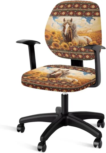 Miniatura 24 de Talayituse - Funda para silla de oficina o computadora con estampado de estrellas de playa, funda de asiento dividida elástica, extraíble y lavable