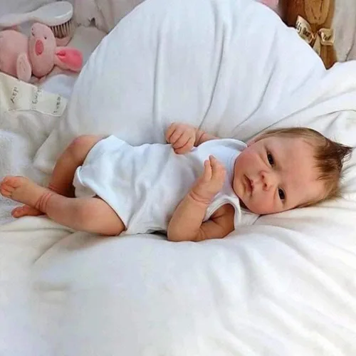 Miniatura 2 de EURORA Muñecas Reborn Baby Girl de 18 pulgadas, cuerpo de silicona de vinilo, muñecas de bebé Reborn con ropa y biberones, regalo para niños a