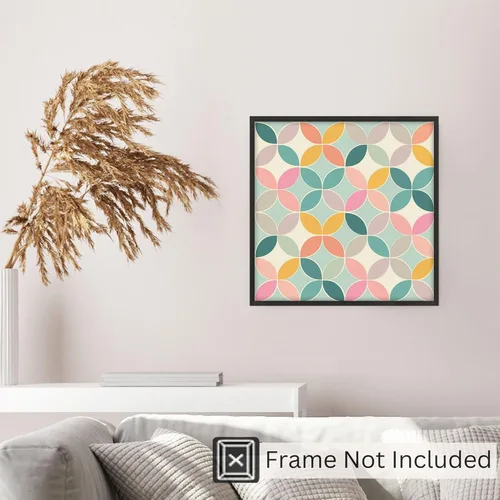 Miniatura 5 de Ethan Taylor Abstract Wall Art Prints Unframed Square Posters 'Retro 70s Hippie Pattern I' Retro Home Décor for Living Room, Bedroom, Office, 24 in