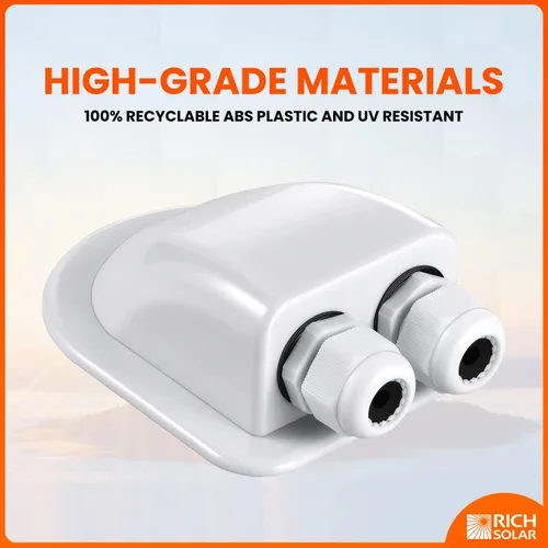 Miniatura 6 de RICH SOLAR Caja solar de doble cable de entrada Glándula Caja de entrada de cable doble solar para RV Remolque Barco Todo Cable Blanco