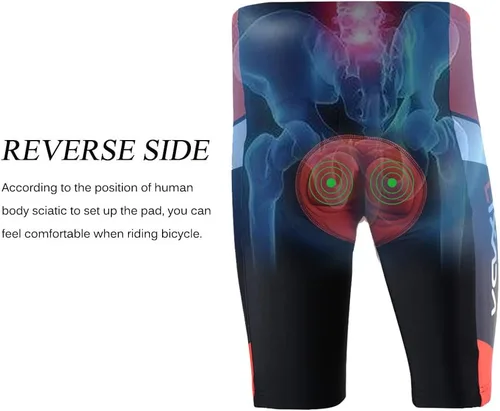 Miniatura 7 de LIXADA Camiseta de ciclismo para hombre de manga corta con pantalones cortos acolchados de secado rápido para verano, ropa corta para bicicleta