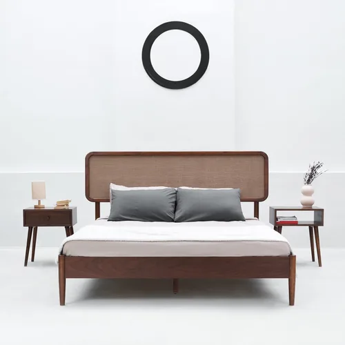 Miniatura 15 de NTC Lupin - Base de cama de madera con cabecero, base de madera de roble macizo y goma con listones silenciosos y soportes centrales de madera