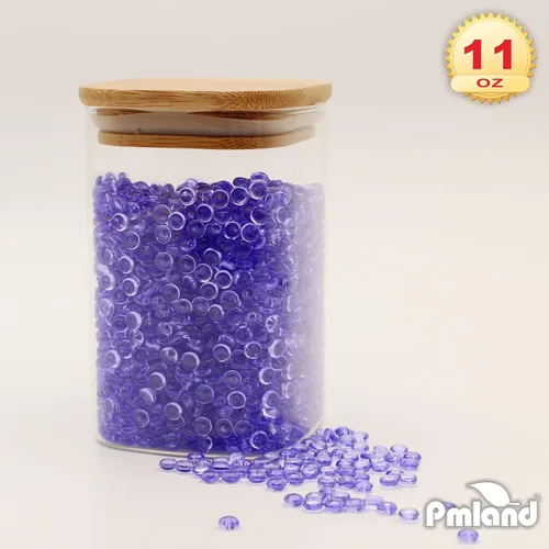 Miniatura 6 de PMLAND Mini canicas planas acrílicas, guijarros, cuentas de más de 3500 unidades de 0.236 in de diámetro para rellenos de jarrones, soporte